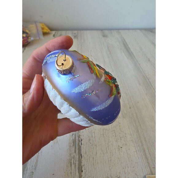 Angel fish glass ornament fish glitter tropical Hawaiian‎ shell Xmas tree - Picture 6 of 9